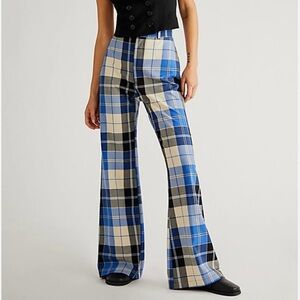 Free People Blue Black Wide Leg Pants